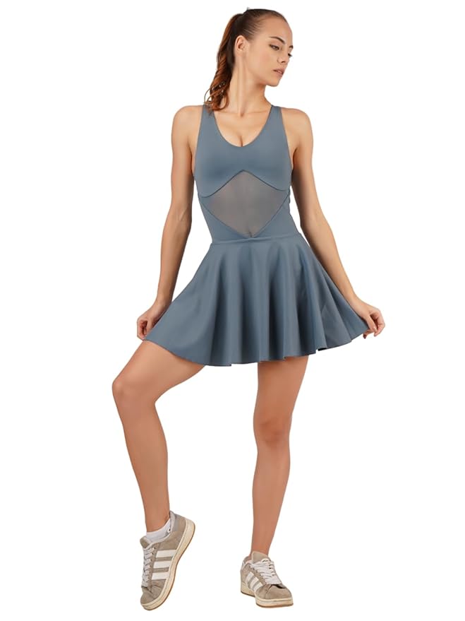 AER Women's SheerFlex Activewear Dress Nylon Lycra Blend Performance Dress Designed for Flexibility, Ease of Motion, and Versatile Wear gallery image