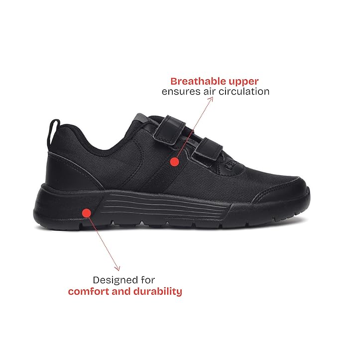 Black School Shoes for Boys and Girls | Uniform Shoes for Kids | Tilt Lace up Closure, Breathable Upper | Multiplay Sports Shoes - Girl | Boy | Child | Kids School Shoes gallery image
