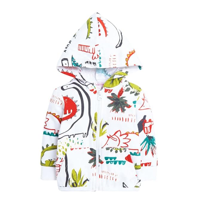 Boys Cotton All-Over Print T-Shirt with Jacket and Pants Set in Green Color gallery image