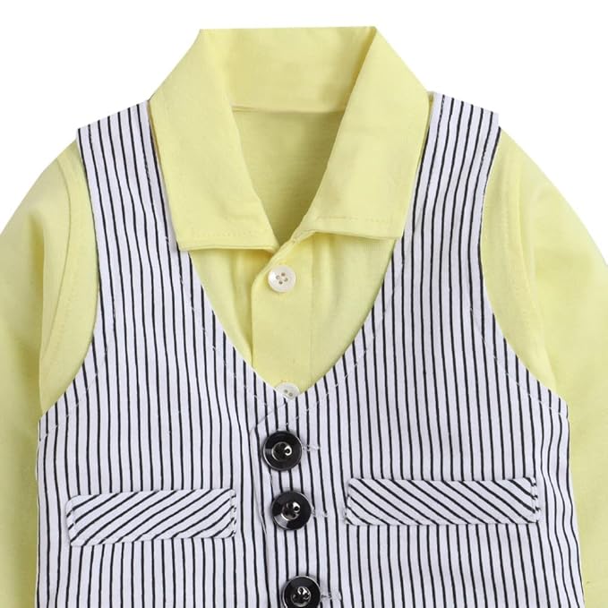 Boy's Cotton Striped Shirt and Pants Set gallery image