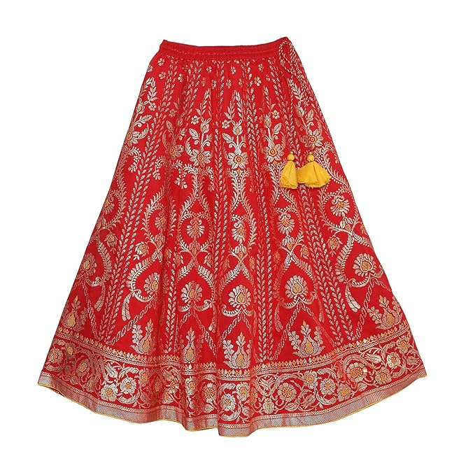 Girls Polyester Embroidered Readymade Lehenga Choli Set gallery image