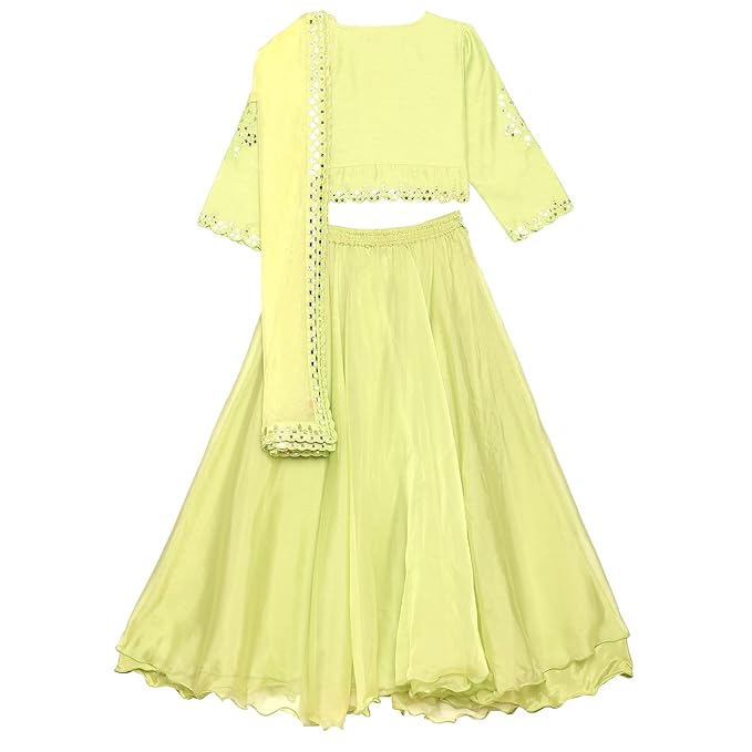 Girl's Rayon Readymade Lehenga Choli Set gallery image
