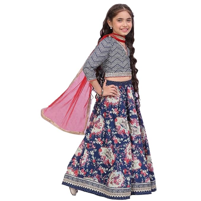 Girls Viscose Lehenga Choli Set Readymade gallery image