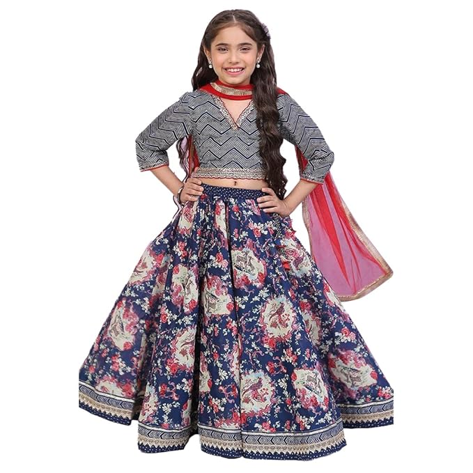 Girls Viscose Lehenga Choli Set Readymade main image