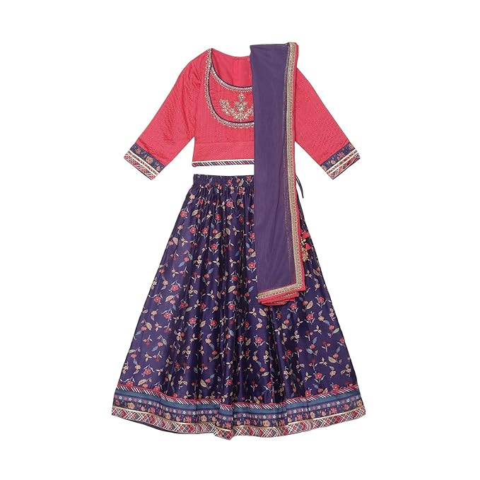 Girl's Viscose Readymade Lehenga Choli Set gallery image