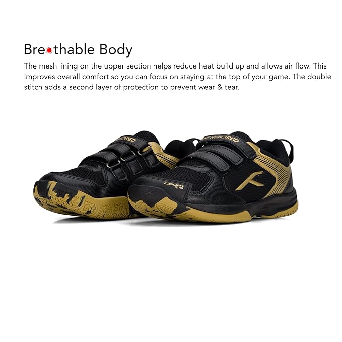 HUNDRED Court Star - Kids Badminton Shoes (Non Marking) | Lightweight & Durable | X-Cushion Protection gallery image