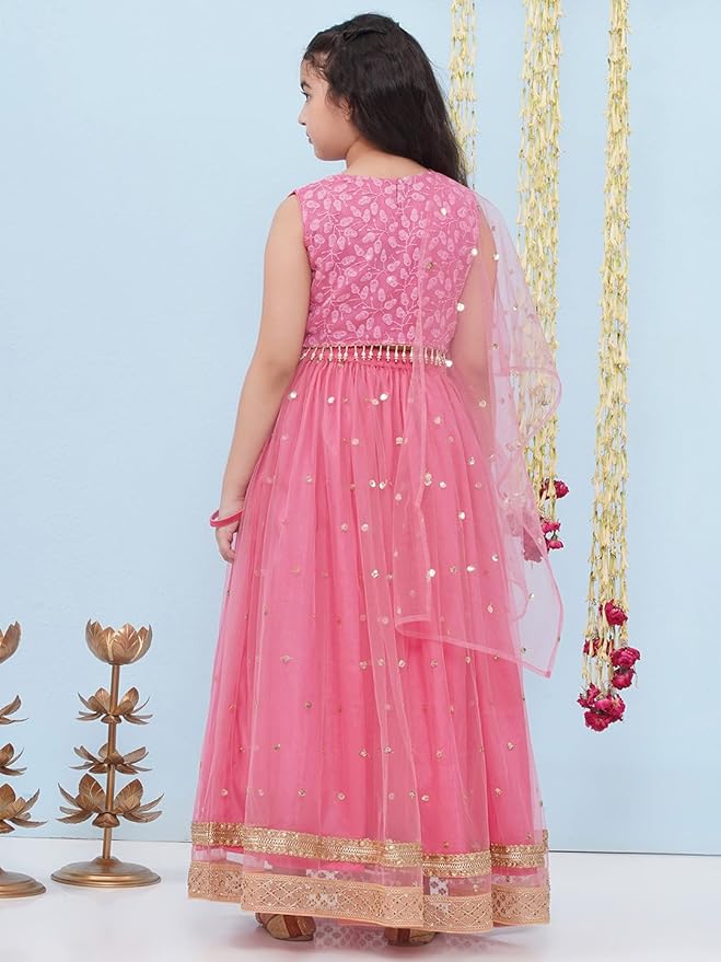 Kids Ethnic Wear Schiffli Sequence Lehenga Choli for Girls With Dupatta gallery image