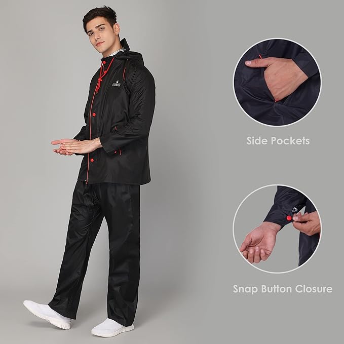 Men's Nylon Regular A-Line Rain Coat gallery image