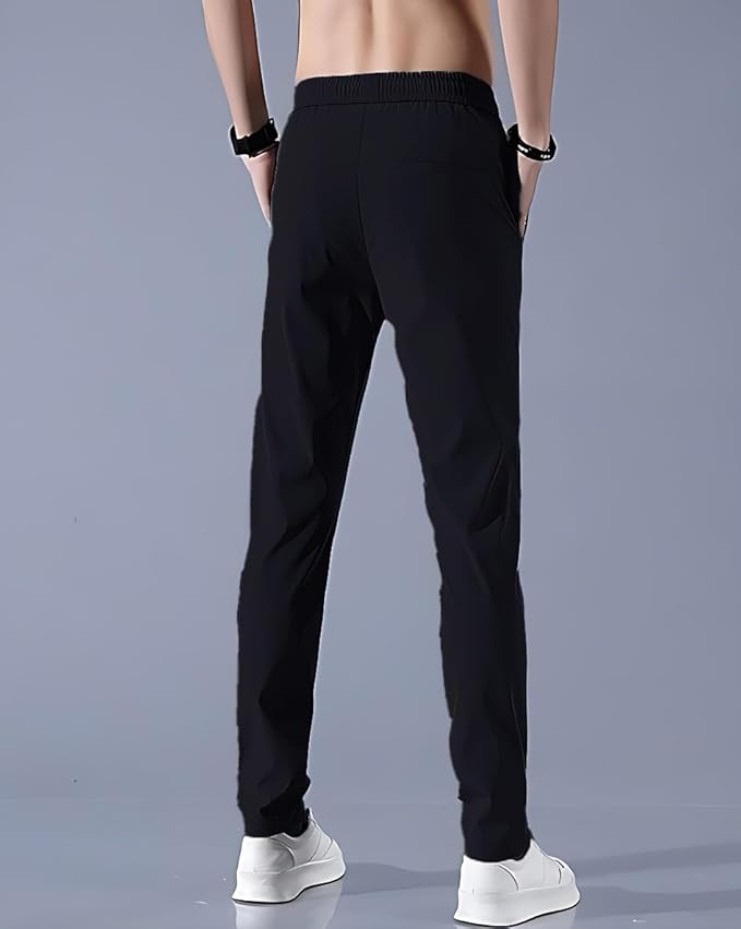 SERI CHOICE Men's Lycra Solid Jogger Pants with Pockets – gallery image