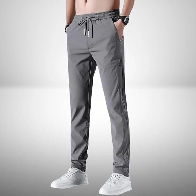 SERI CHOICE Men's Lycra Solid Jogger Pants with Pockets – gallery image