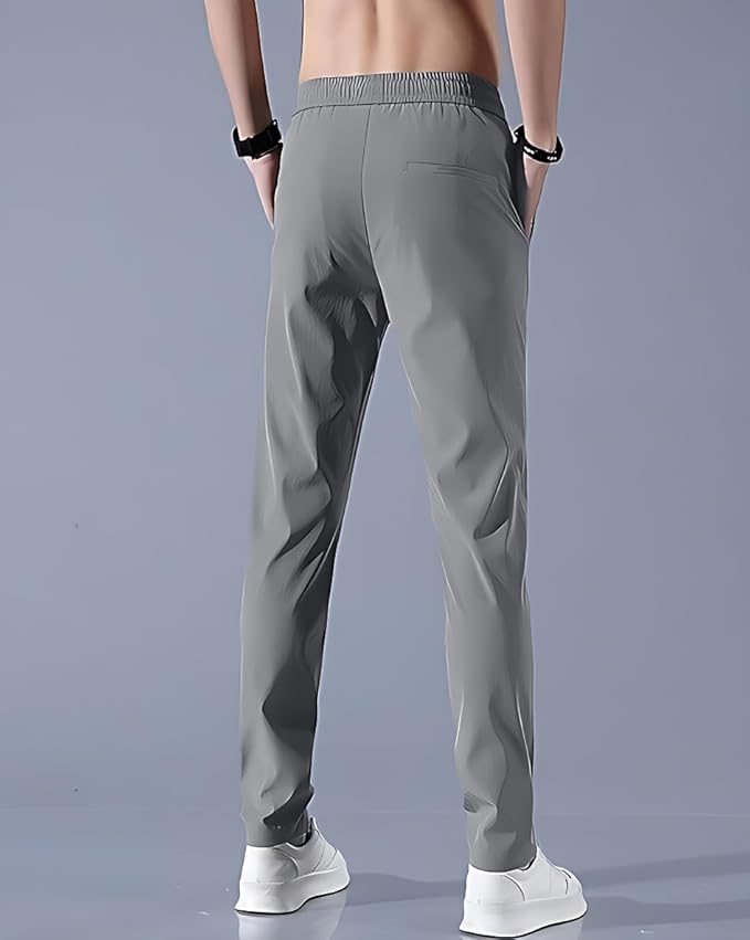 SERI CHOICE Men's Lycra Solid Jogger Pants with Pockets – gallery image