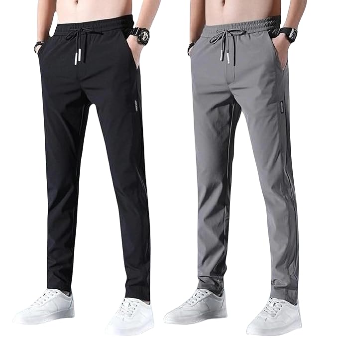 SERI CHOICE Men's Lycra Solid Jogger Pants with Pockets – main image