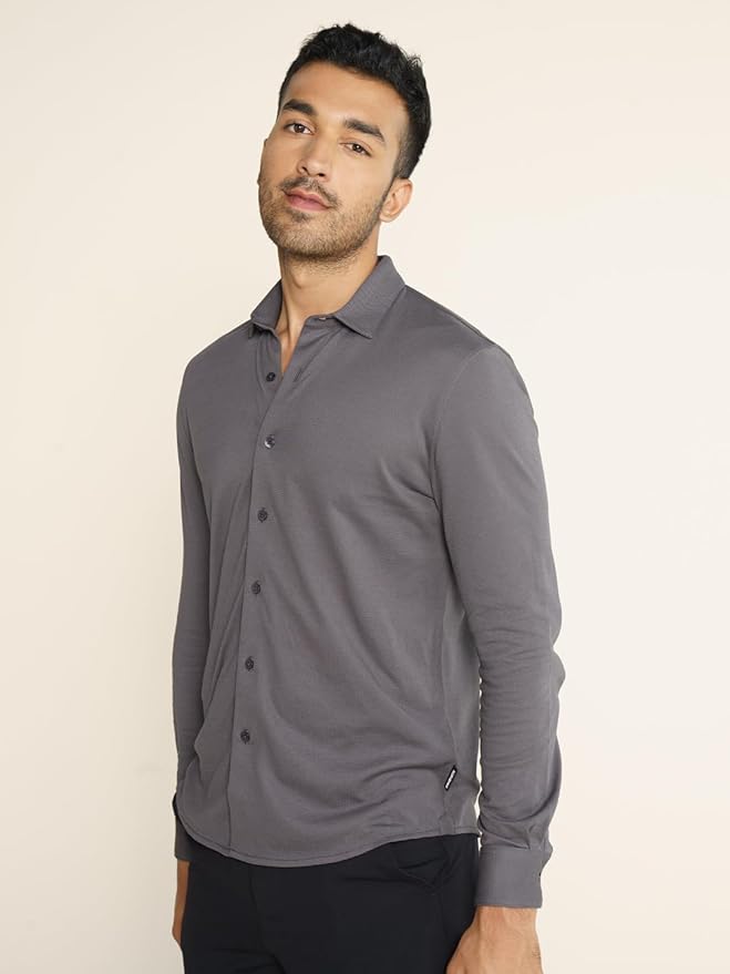 Shirt for Men Full Sleeve, Pique Textured Shirt for Man, Thermoregulating Cotton Blend gallery image