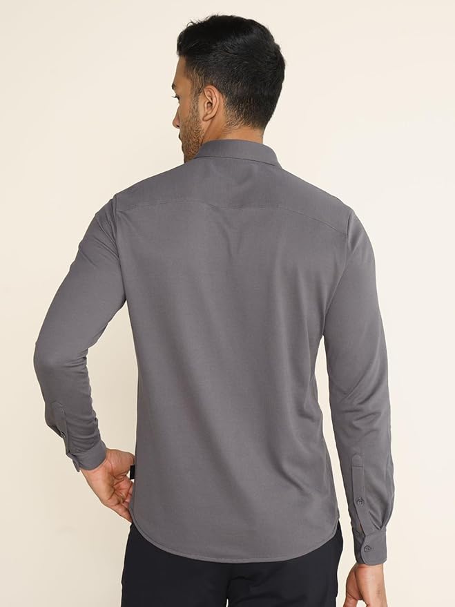 Shirt for Men Full Sleeve, Pique Textured Shirt for Man, Thermoregulating Cotton Blend gallery image